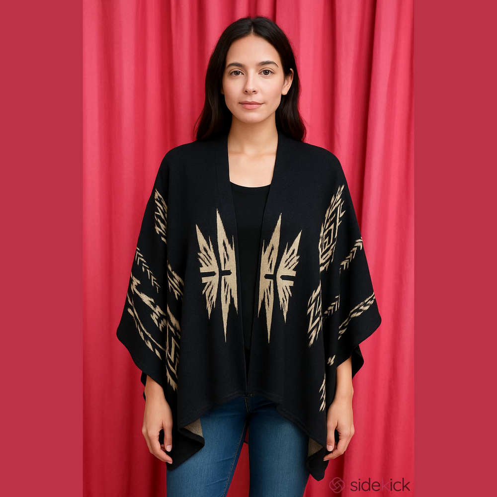 Francescas Navy Aztec Cardigan. Oversized  S.